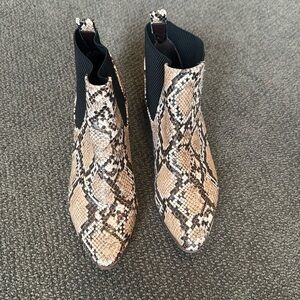 Snakeskin booties